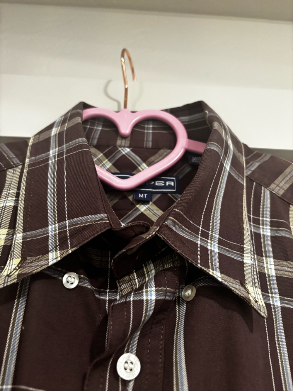 Roper Brown Plaid Button-Up Shirt with Blue Label
